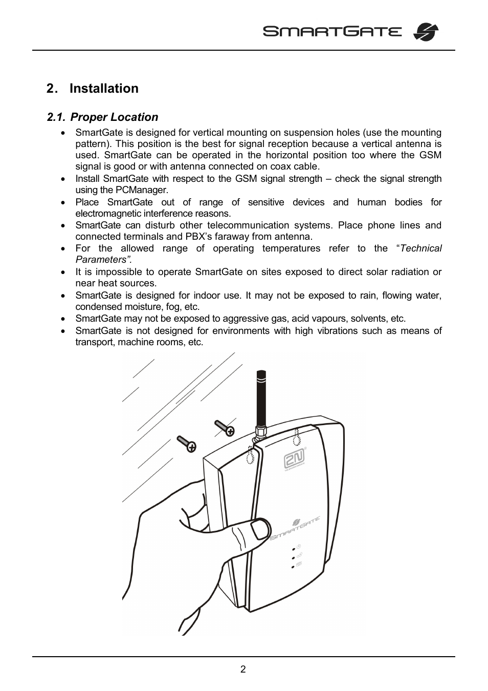 Installation | 2N SmartGate - User Manual User Manual | Page 7 / 47