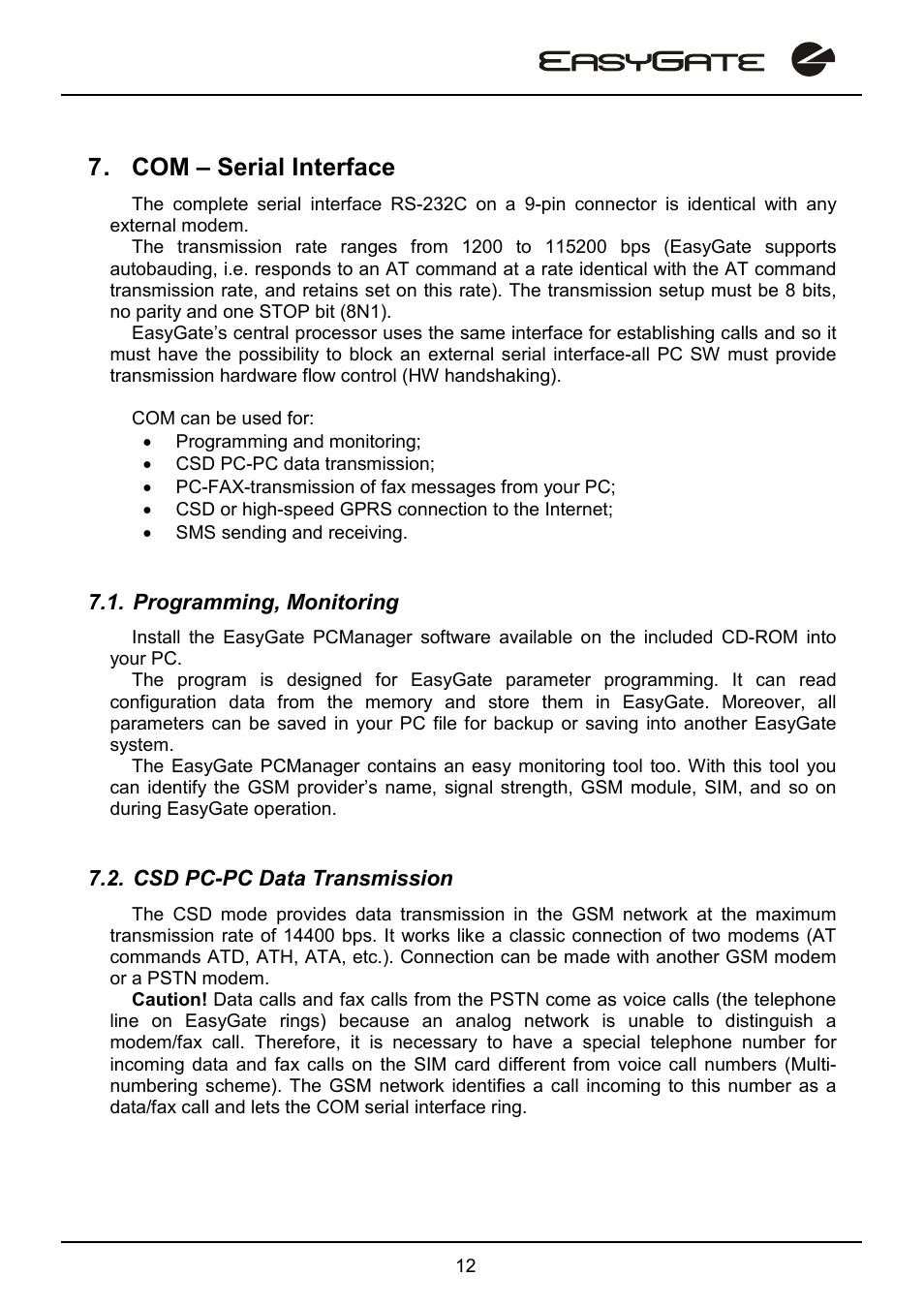 Com – serial interface | 2N EasyGate - User Manual User Manual | Page 17 / 36