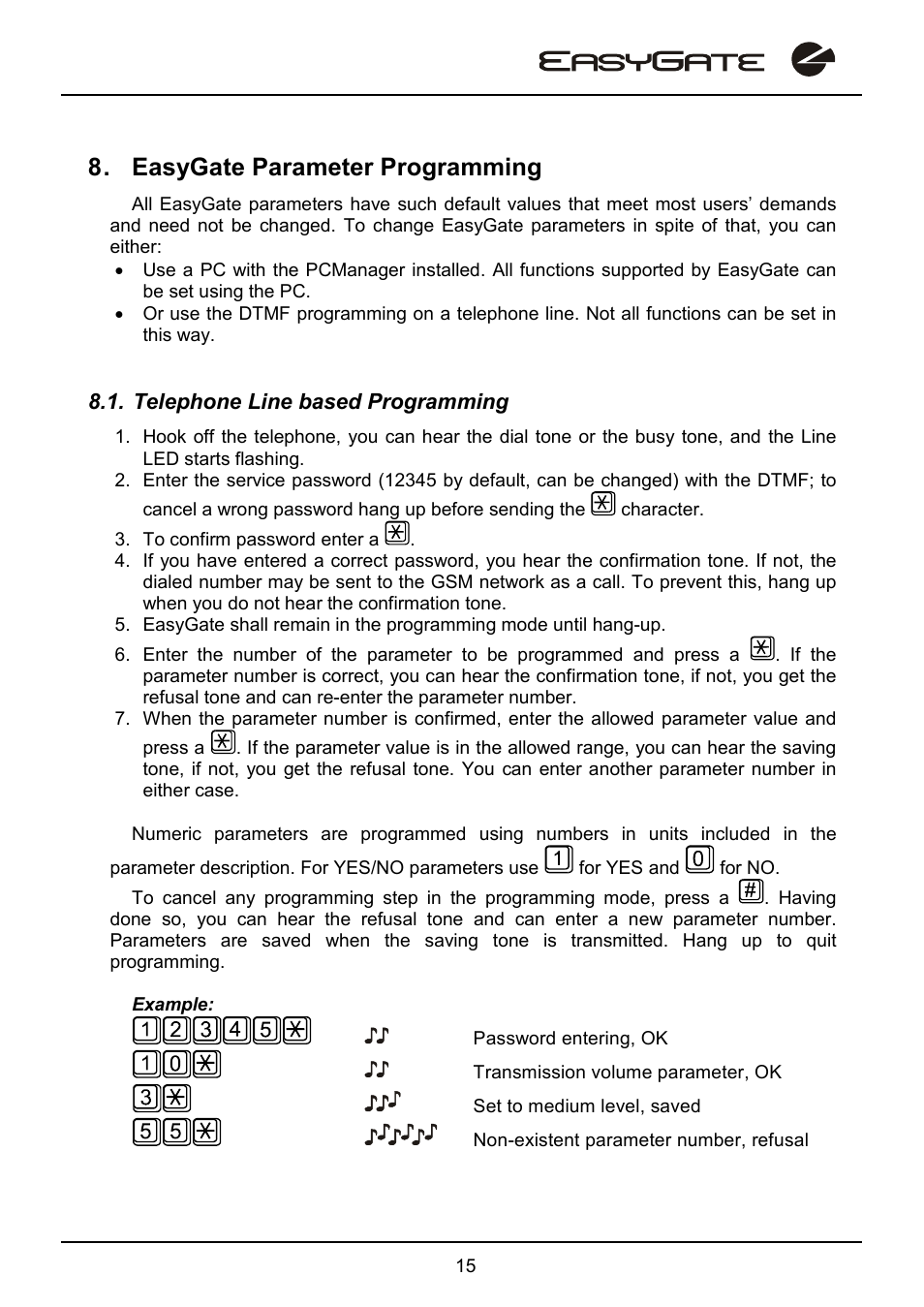 Easygate parameter programming | 2N EasyGate - User Manual User Manual | Page 20 / 36