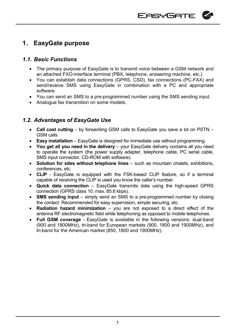 Easygate purpose | 2N EasyGate - User Manual User Manual | Page 6 / 36