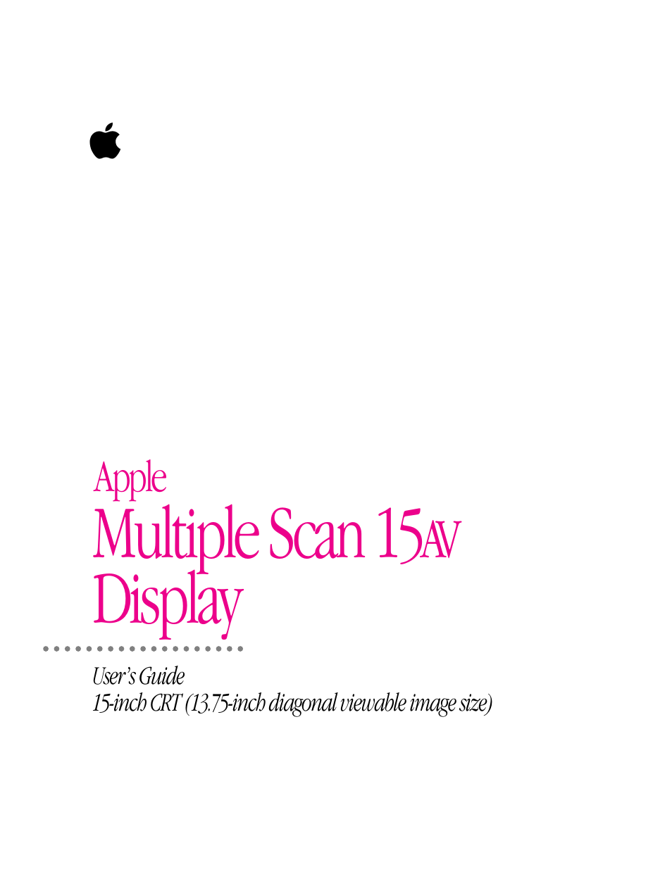 Apple Multiple Scan 15 AV Display (15-inch CRT) User Manual | 49 pages