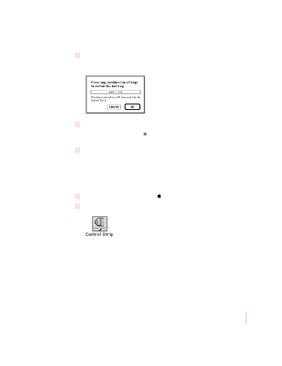 Changing the font in control strip menus | Apple Multiple Scan 15 AV Display (15-inch CRT) User Manual | Page 31 / 49