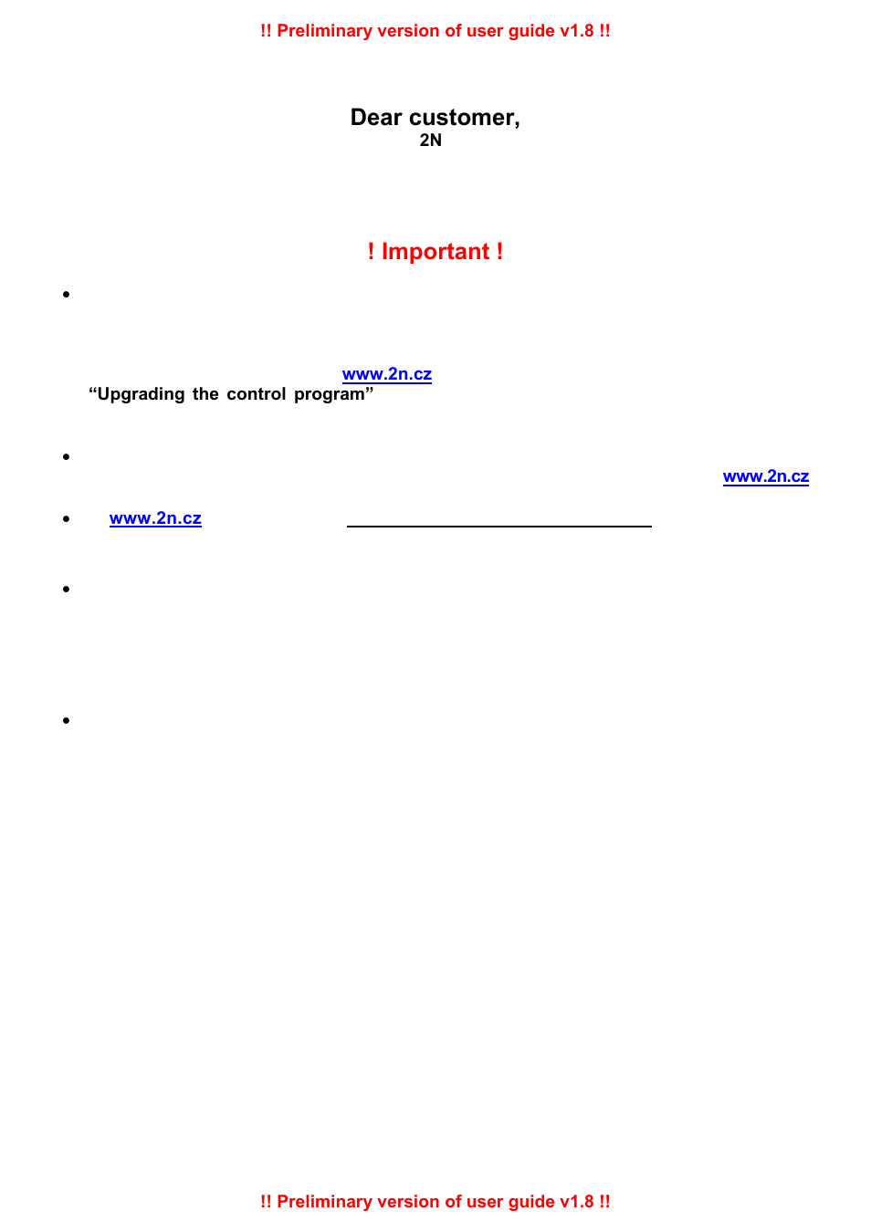 Dear customer, Important | 2N PRI Gateways - User Manual User Manual | Page 3 / 105
