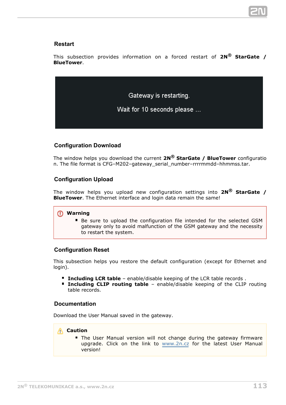 2N StarGate/BlueTower v5.7 User Manual | Page 113 / 183