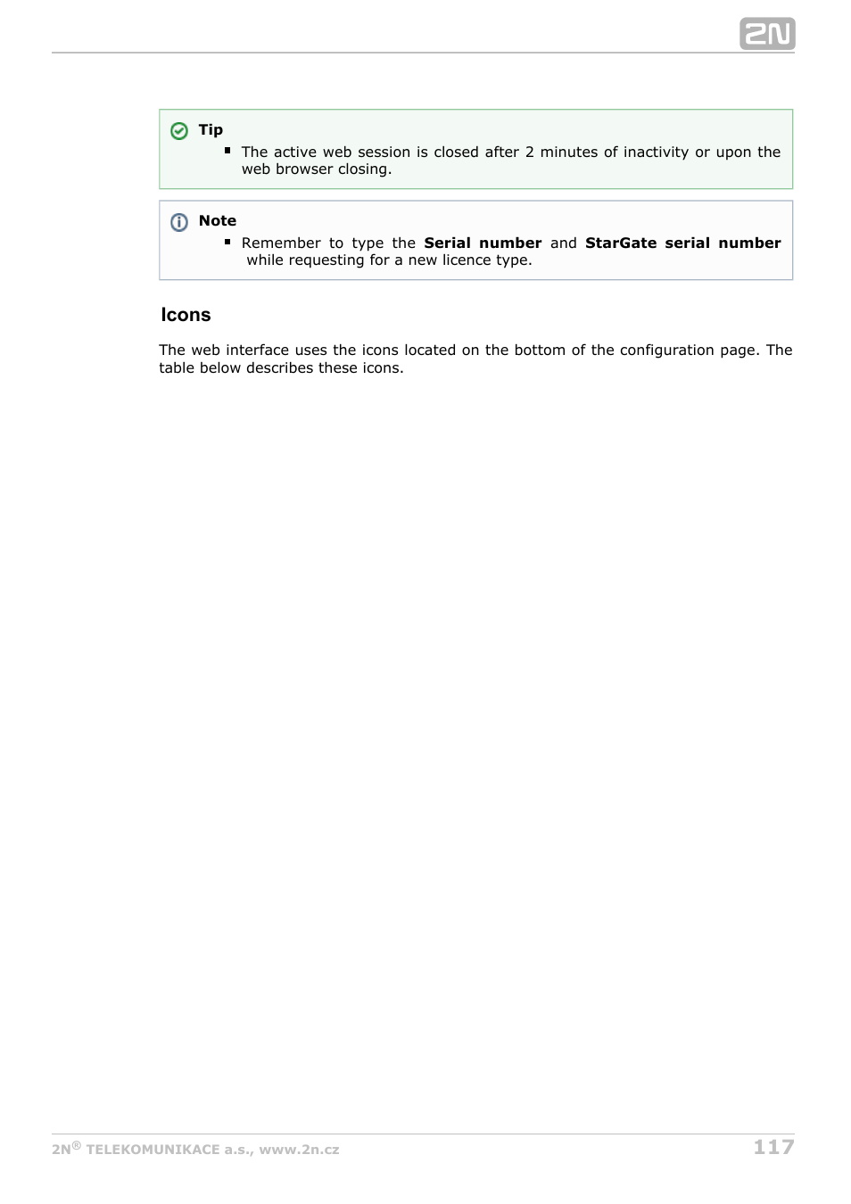 Icons | 2N StarGate/BlueTower v5.7 User Manual | Page 117 / 183