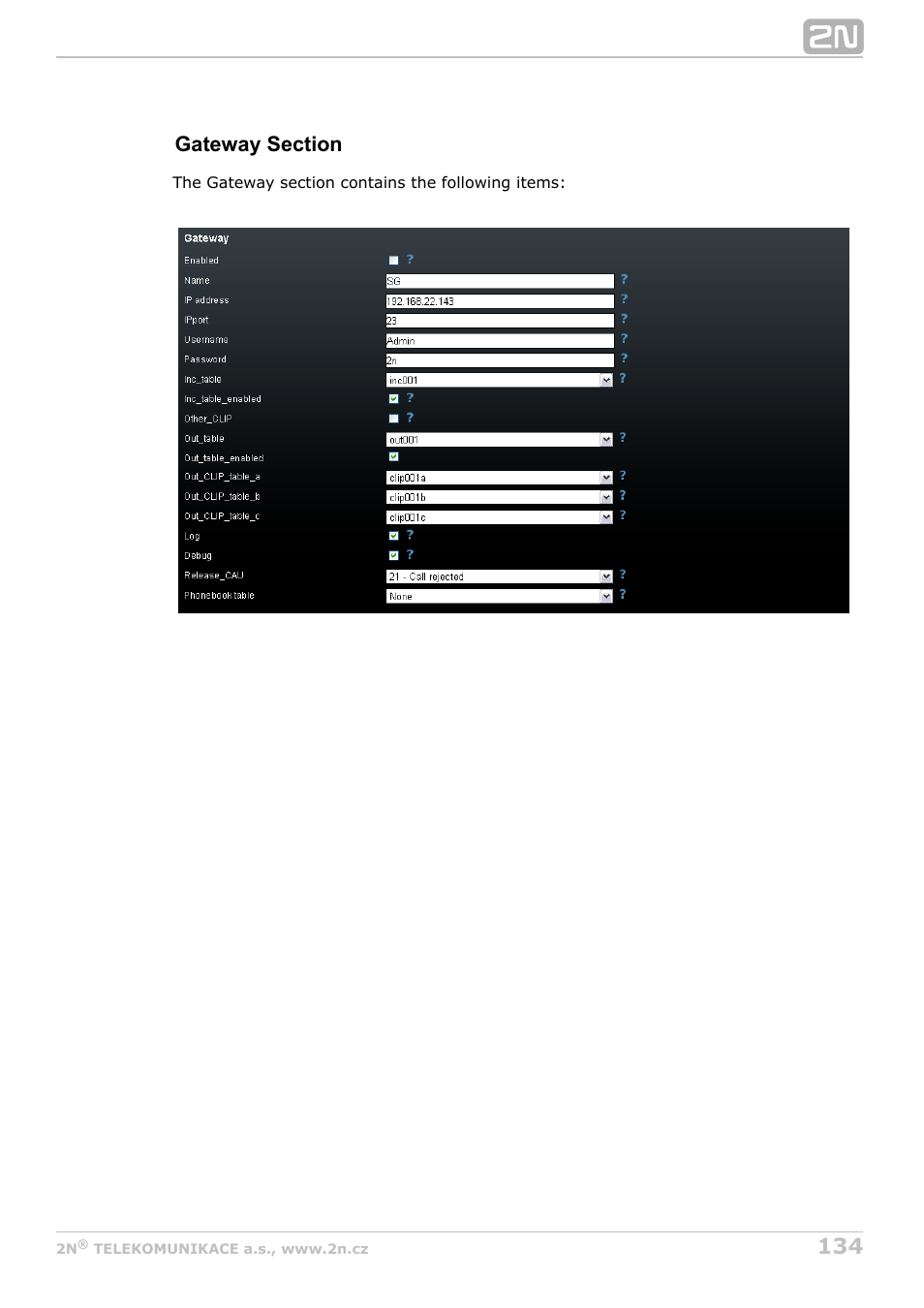 2N StarGate/BlueTower v5.7 User Manual | Page 134 / 183