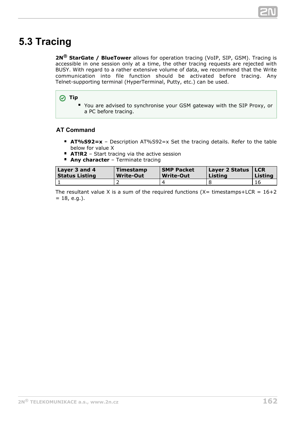 3 tracing | 2N StarGate/BlueTower v5.7 User Manual | Page 162 / 183