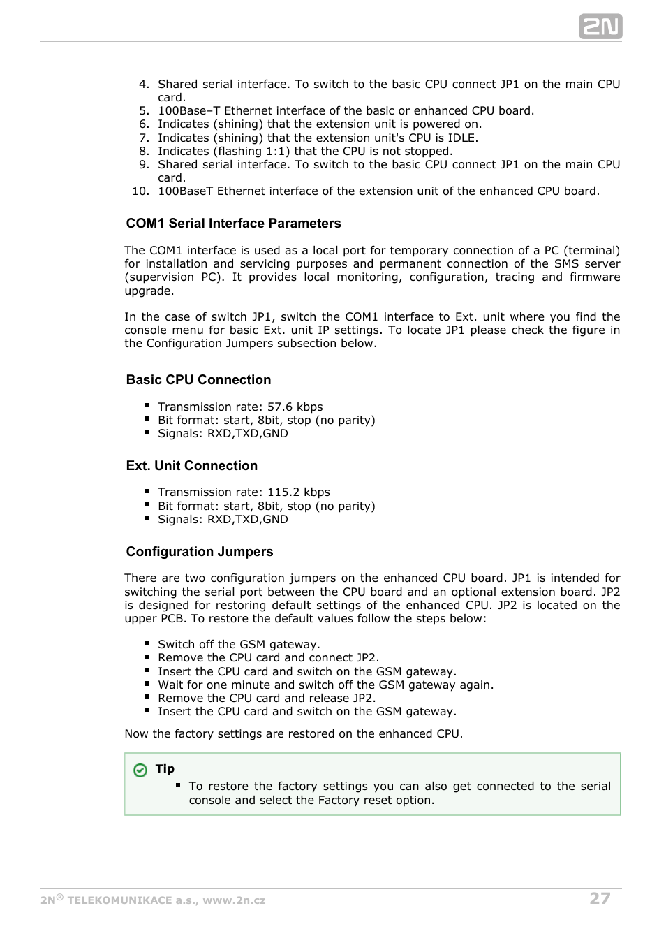 2N StarGate/BlueTower v5.7 User Manual | Page 27 / 183