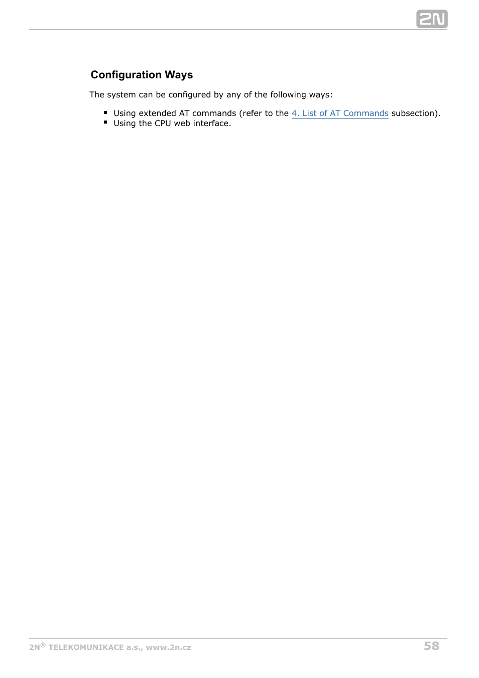 Configuration ways | 2N StarGate/BlueTower v5.7 User Manual | Page 58 / 183