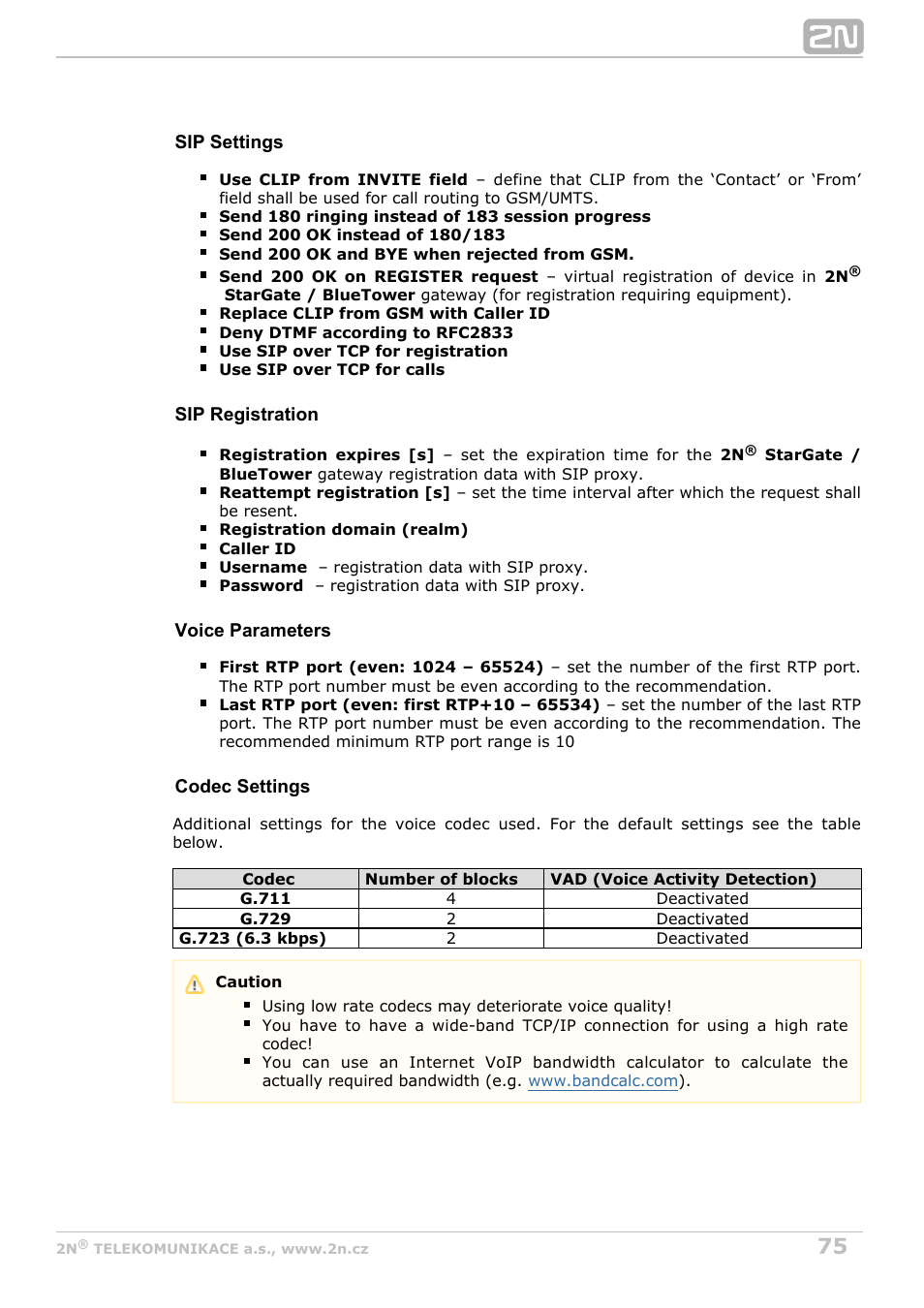 2N StarGate/BlueTower v5.7 User Manual | Page 75 / 183
