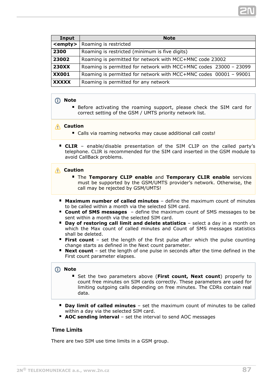 2N StarGate/BlueTower v5.7 User Manual | Page 87 / 183