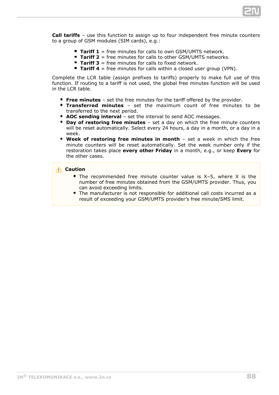 2N StarGate/BlueTower v5.7 User Manual | Page 88 / 183