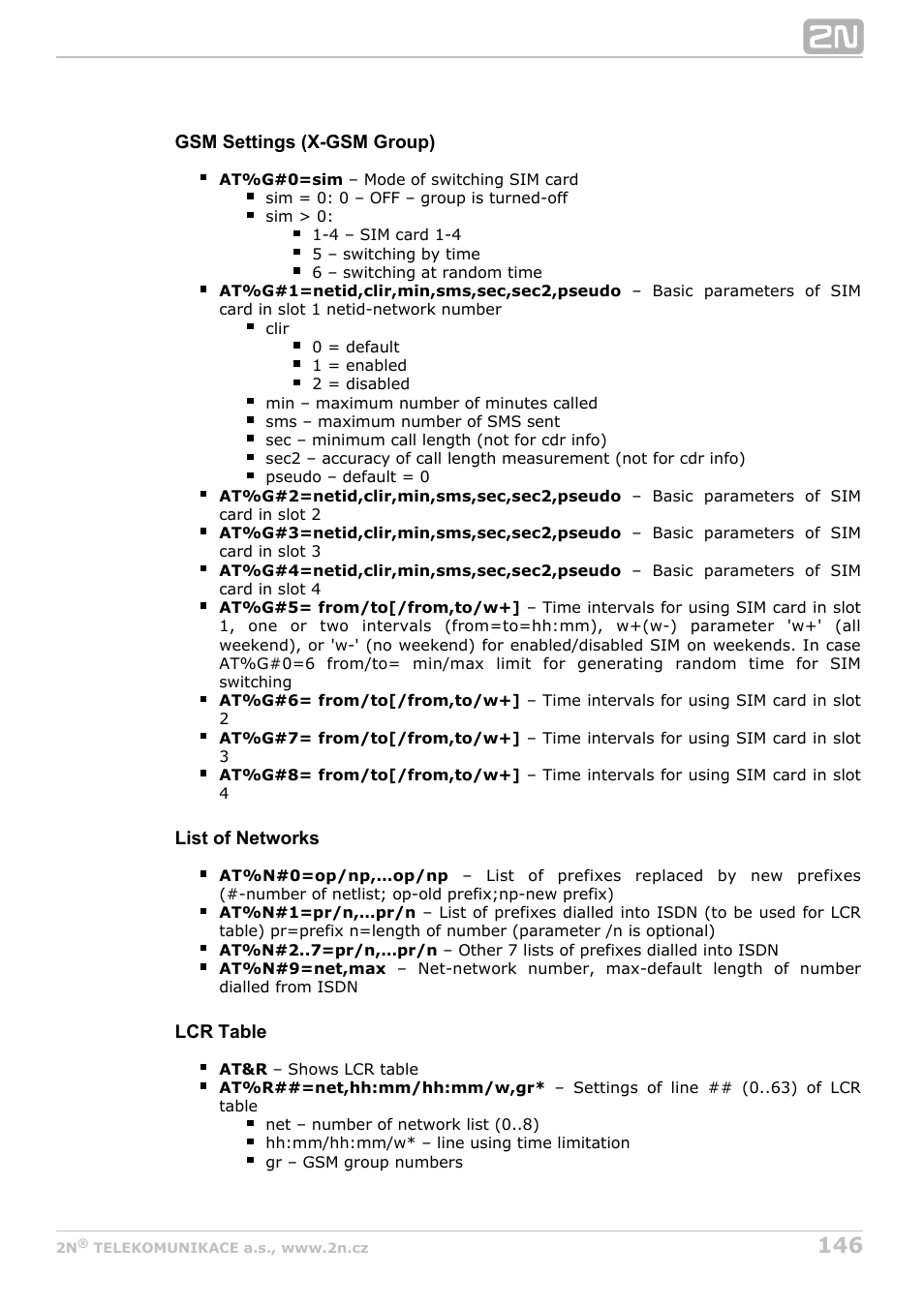 2N StarGate/BlueTower v5.6 User Manual | Page 146 / 178