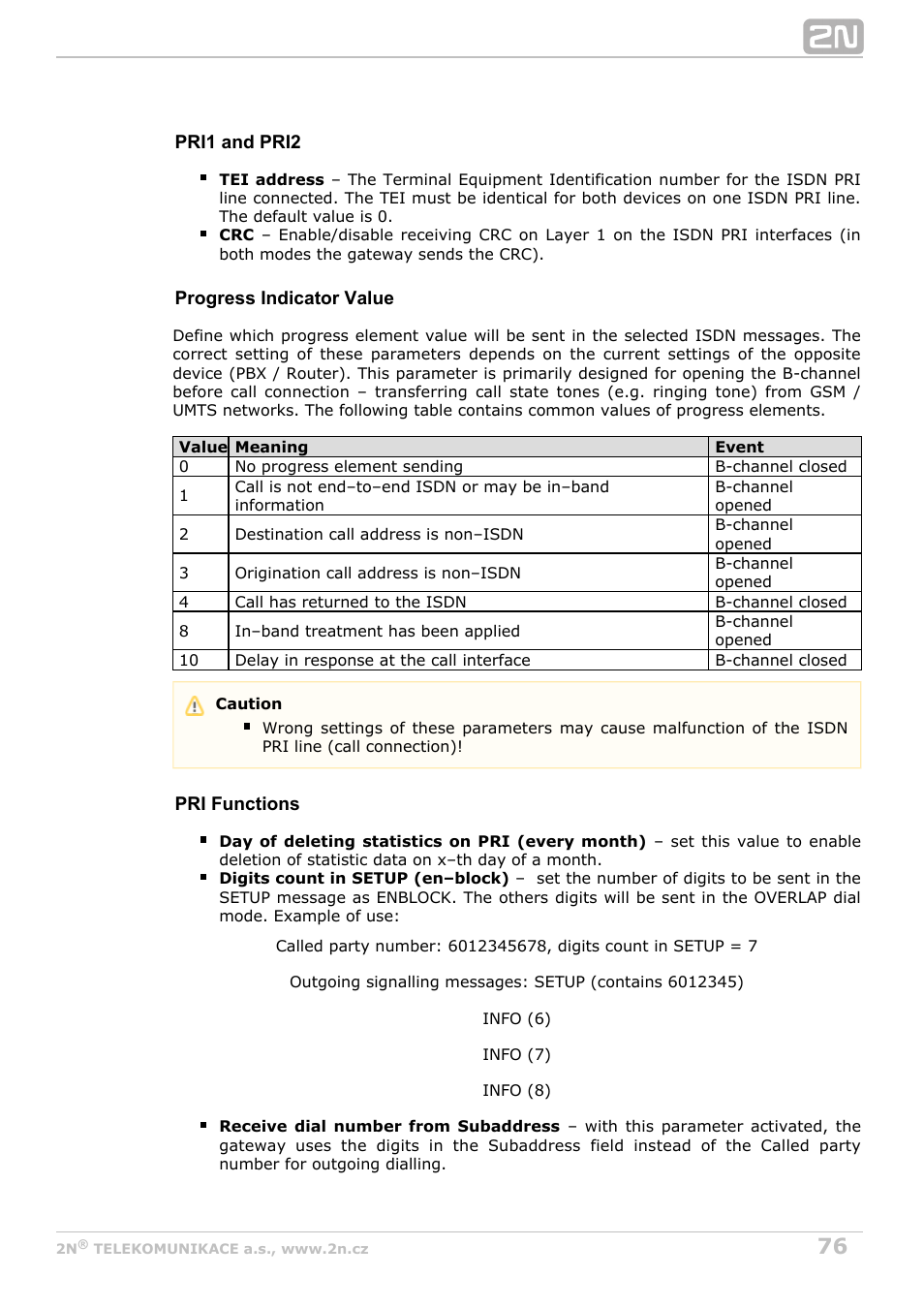 2N StarGate/BlueTower v5.6 User Manual | Page 76 / 178