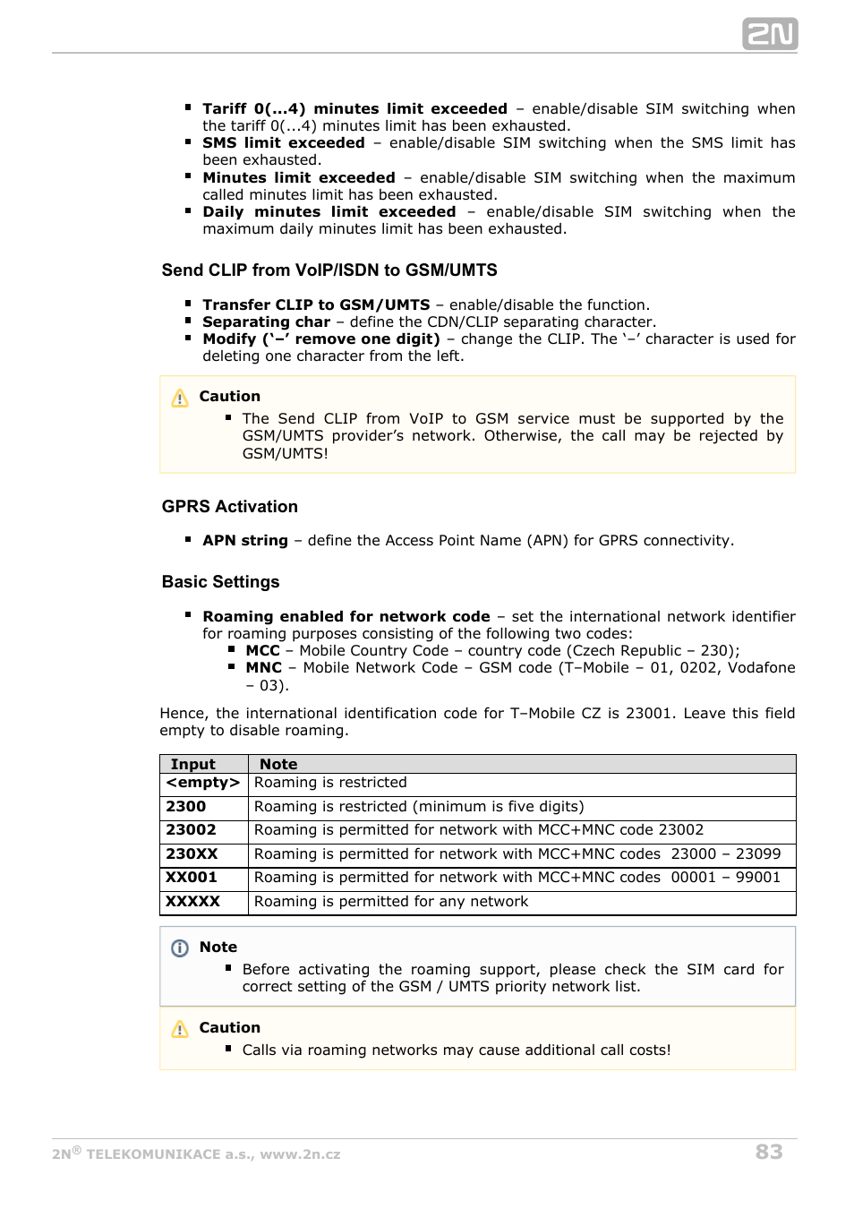 2N StarGate/BlueTower v5.6 User Manual | Page 83 / 178