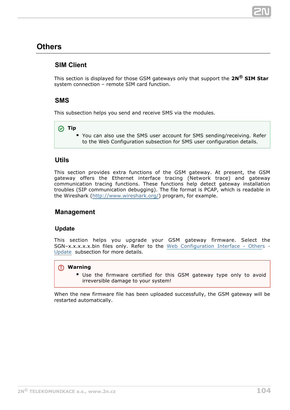 Others, Sim client, Utils | Management | 2N StarGate/BlueTower v5.5 User Manual | Page 104 / 175