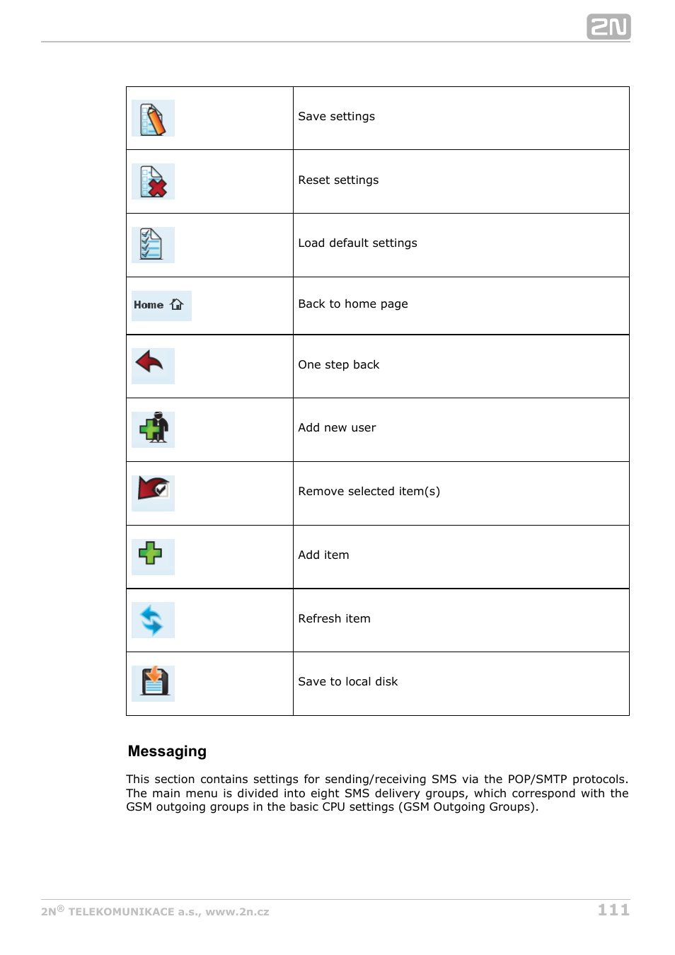 Messaging | 2N StarGate/BlueTower v5.5 User Manual | Page 111 / 175