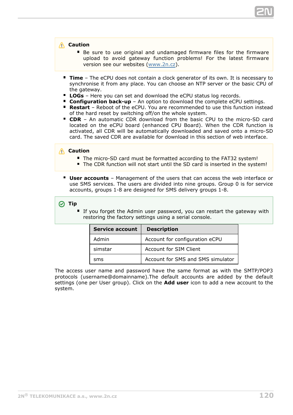2N StarGate/BlueTower v5.5 User Manual | Page 120 / 175
