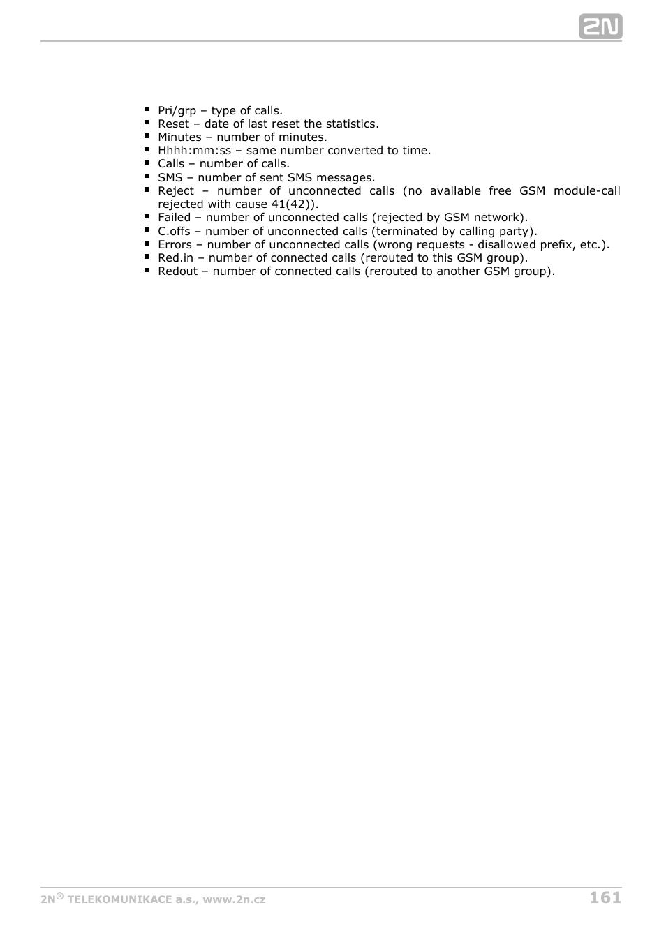 2N StarGate/BlueTower v5.5 User Manual | Page 161 / 175
