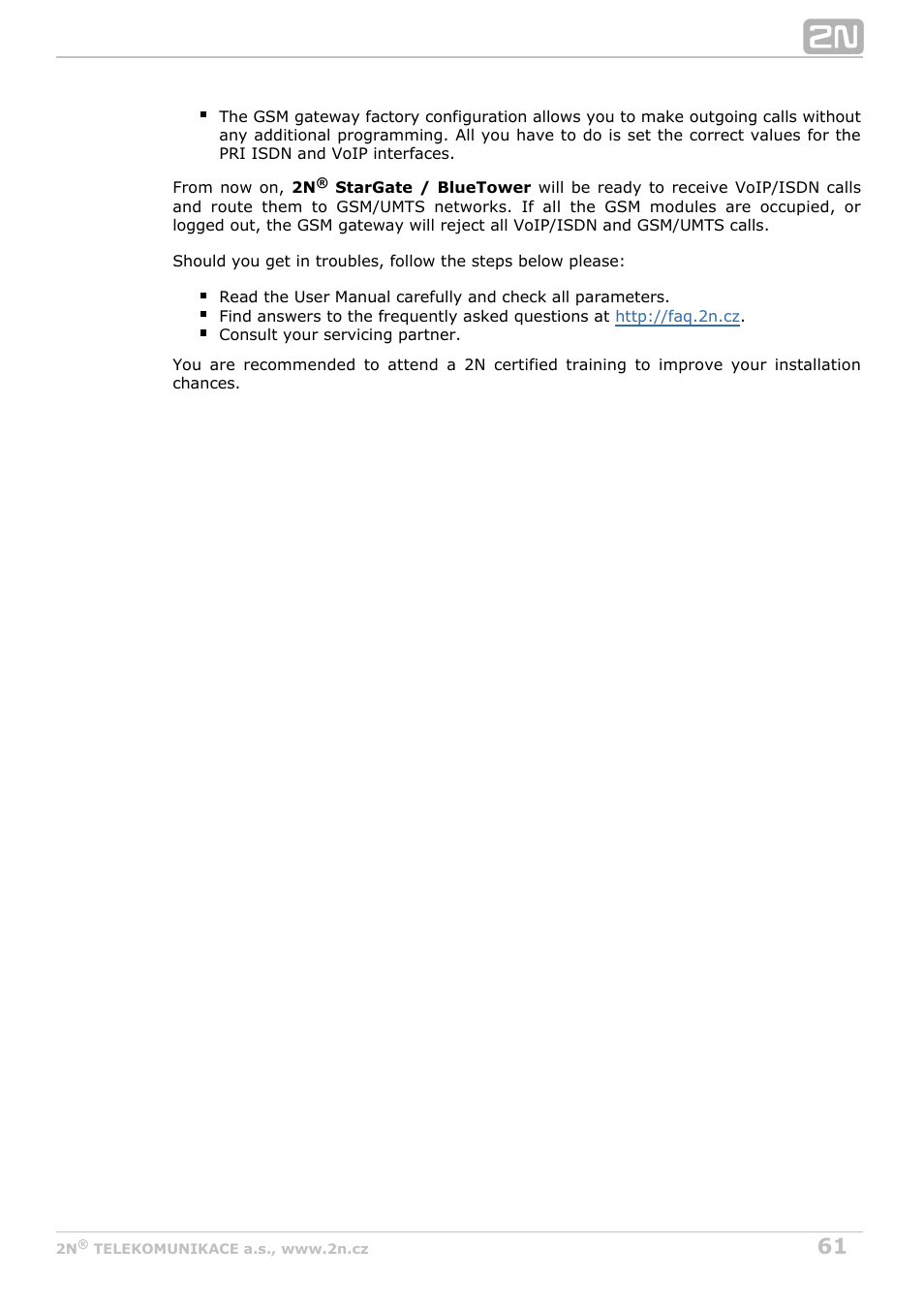 2N StarGate/BlueTower v5.5 User Manual | Page 61 / 175