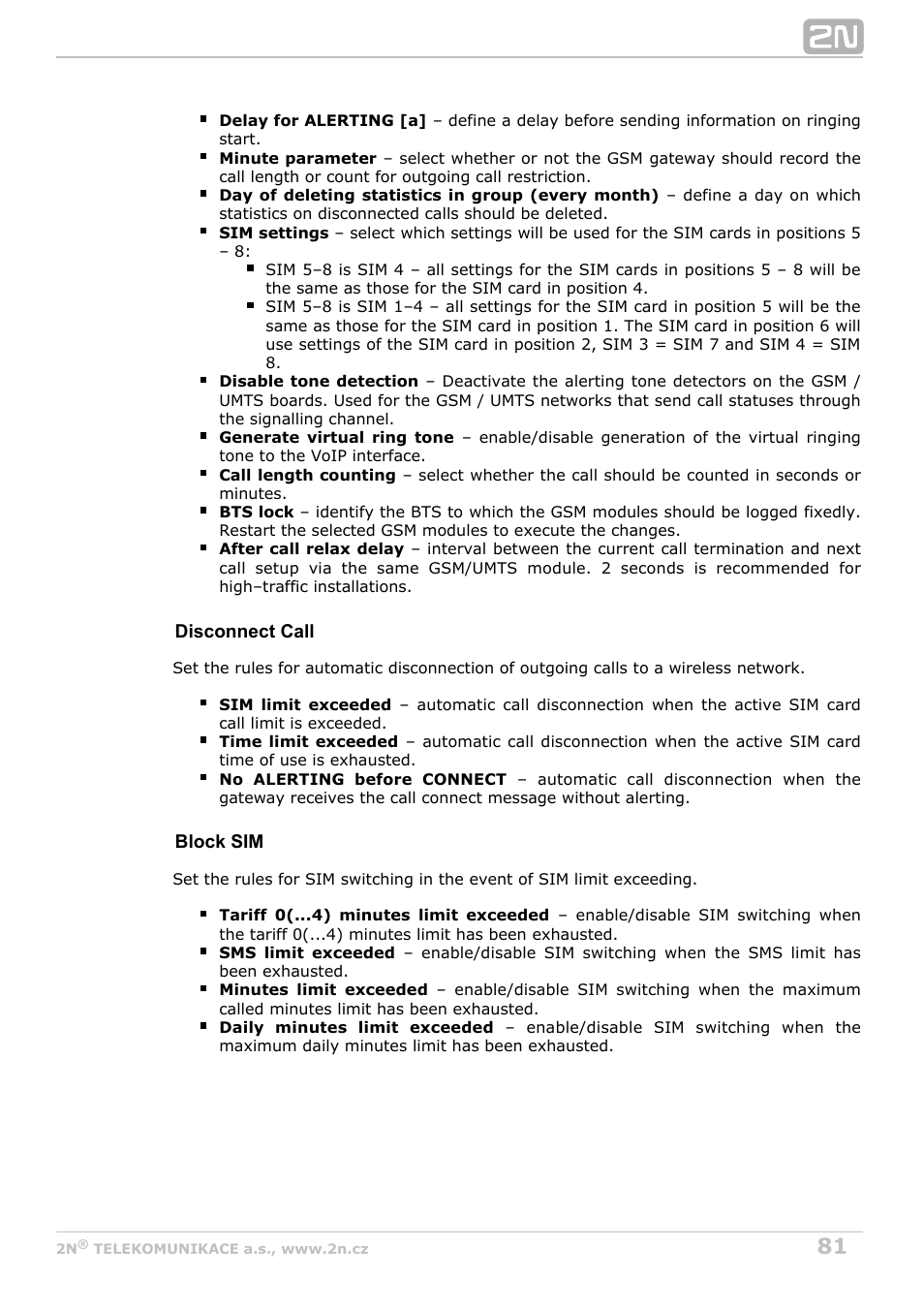 2N StarGate/BlueTower v5.5 User Manual | Page 81 / 175