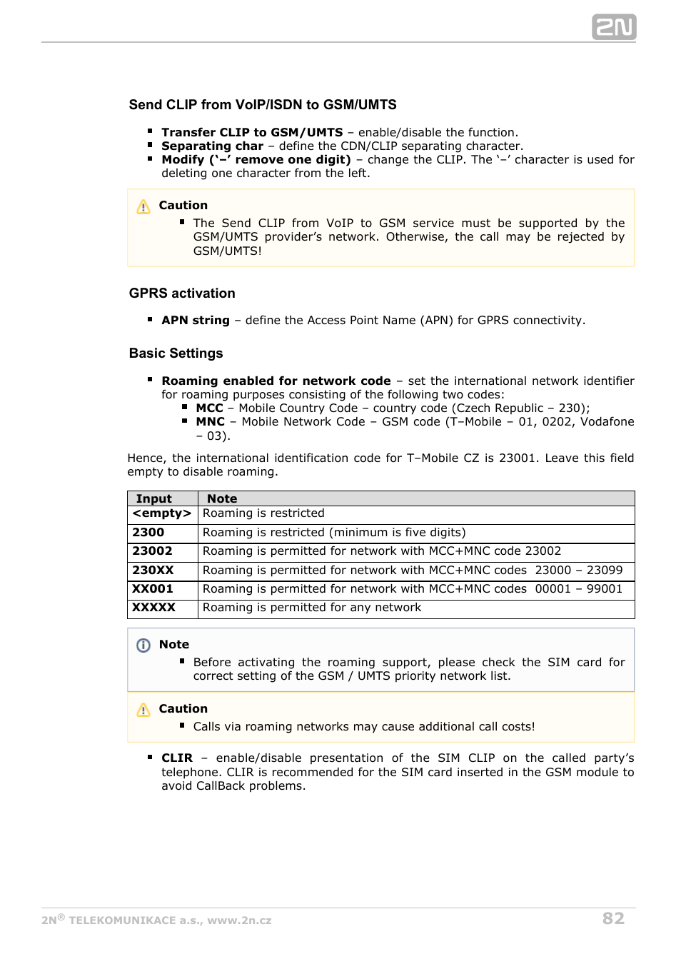 2N StarGate/BlueTower v5.5 User Manual | Page 82 / 175