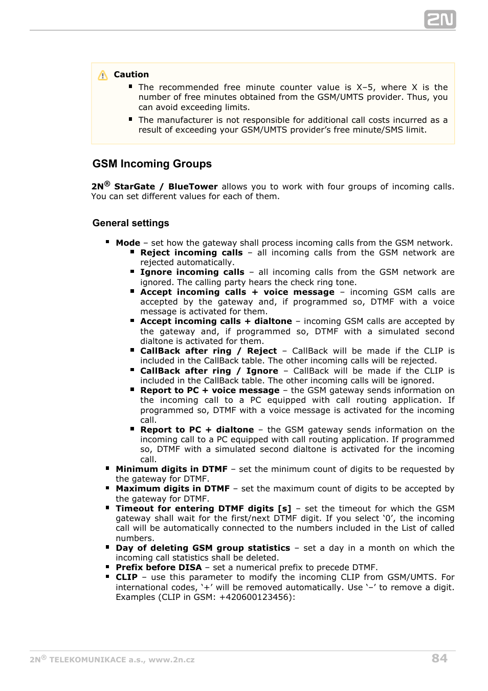 Gsm incoming groups | 2N StarGate/BlueTower v5.5 User Manual | Page 84 / 175