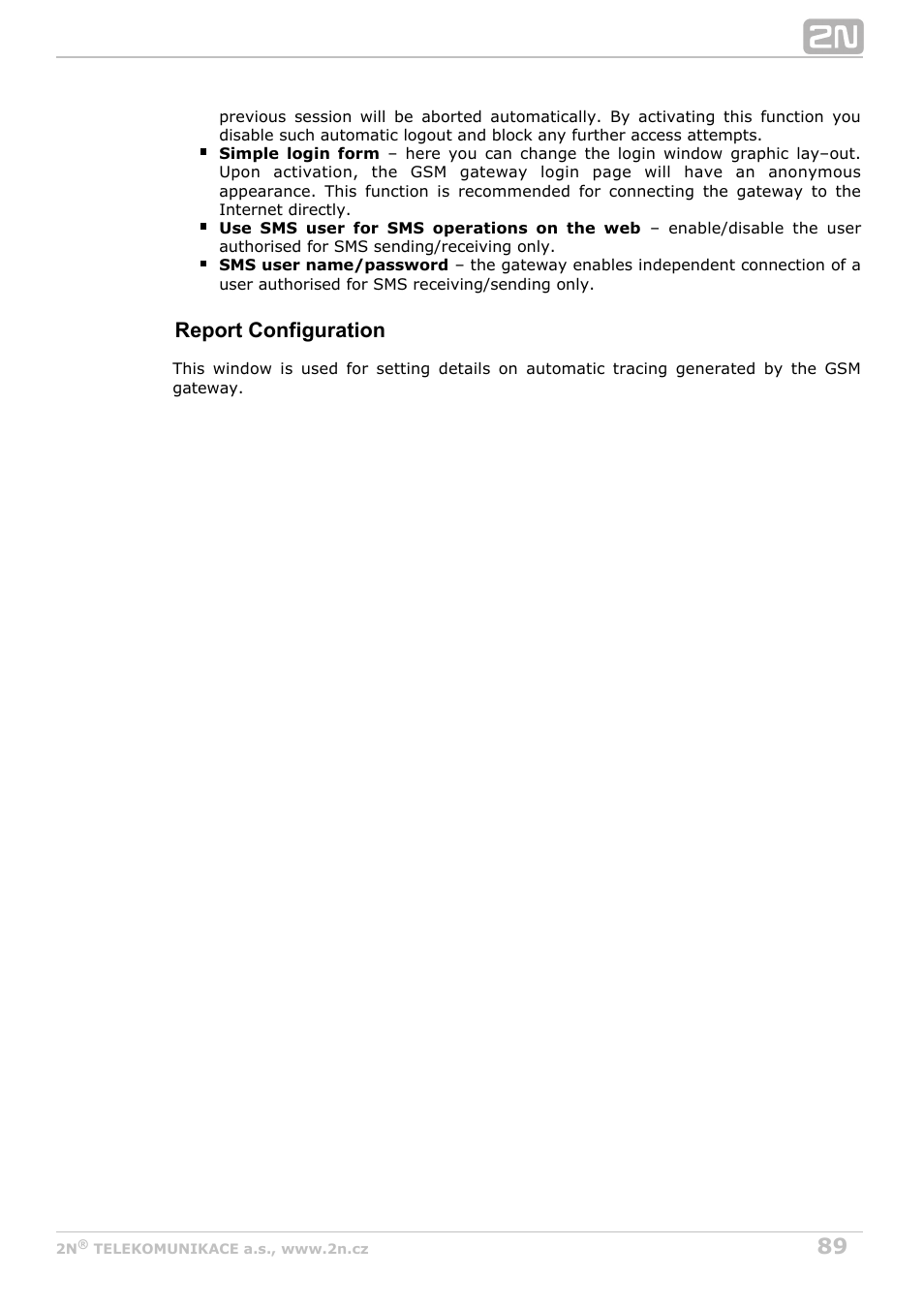 Report configuration | 2N StarGate/BlueTower v5.5 User Manual | Page 89 / 175