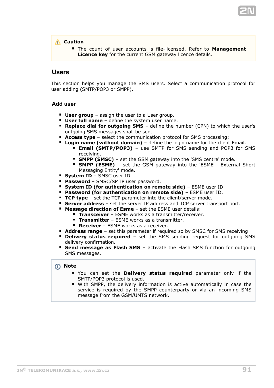 Users | 2N StarGate/BlueTower v5.5 User Manual | Page 91 / 175