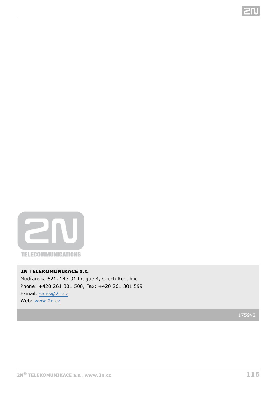 2N Helios IP Configuration Manual v2.8.1 User Manual | Page 116 / 116