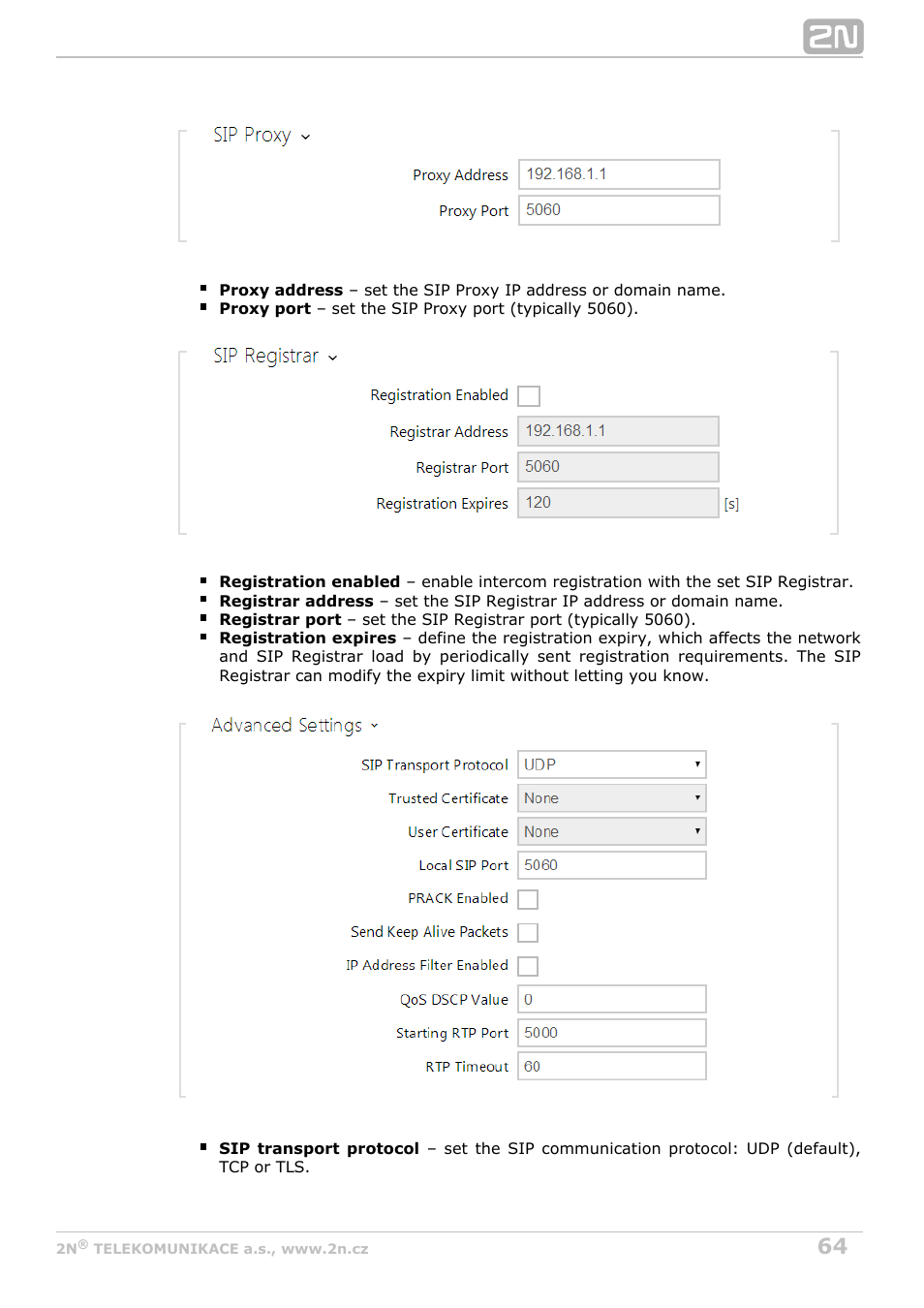 2N Helios IP Configuration Manual v2.8.1 User Manual | Page 64 / 116