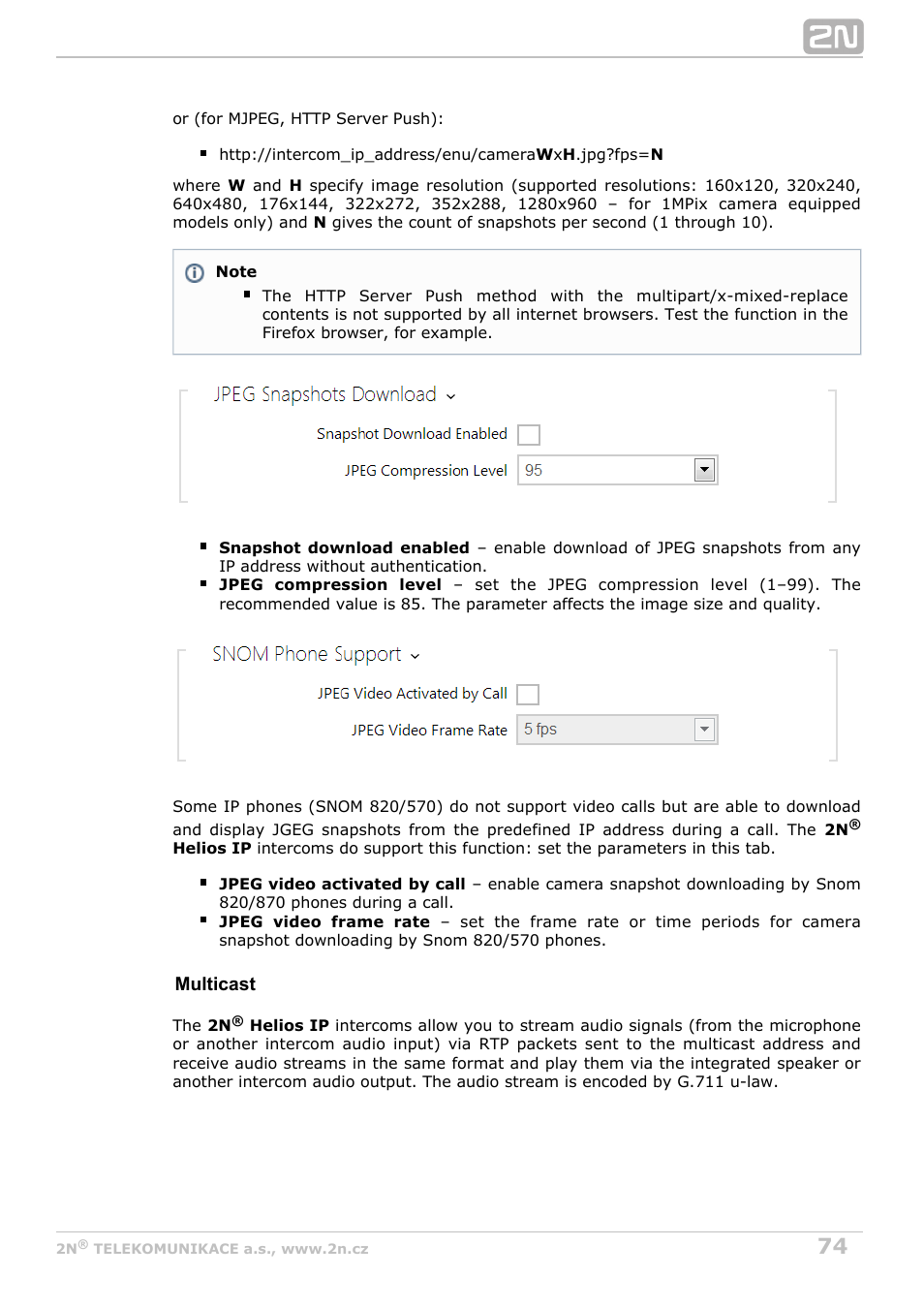 2N Helios IP Configuration Manual v2.8.1 User Manual | Page 74 / 116