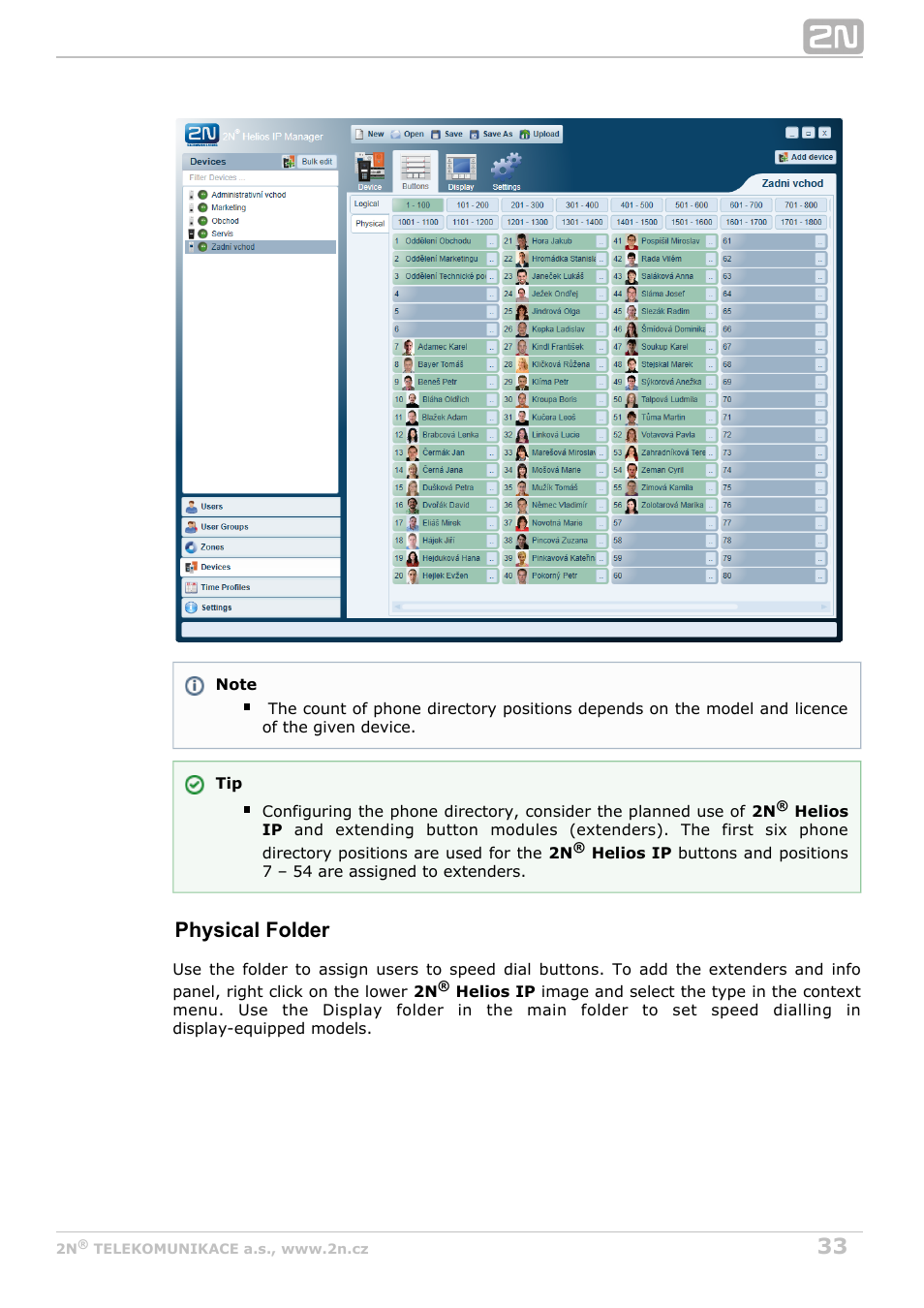 Physical folder | 2N Helios IP Manager v2.8 User Manual | Page 33 / 47