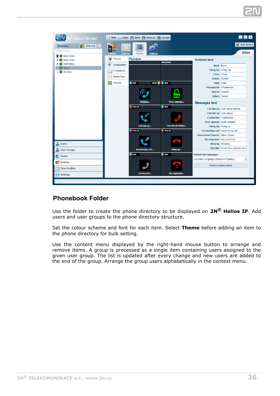 Phonebook folder | 2N Helios IP Manager v2.8 User Manual | Page 36 / 47