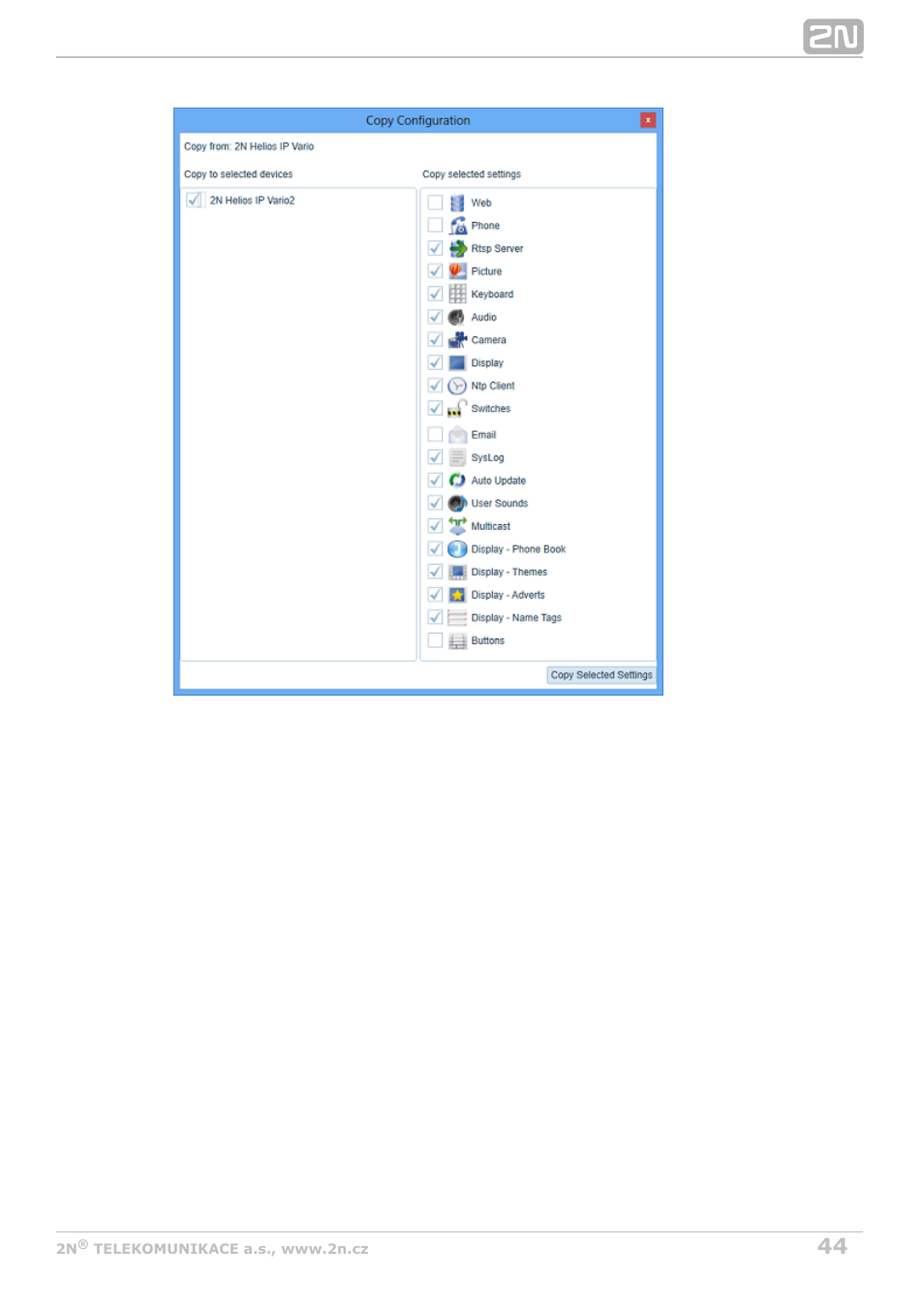 2N Helios IP Manager v2.8 User Manual | Page 44 / 47