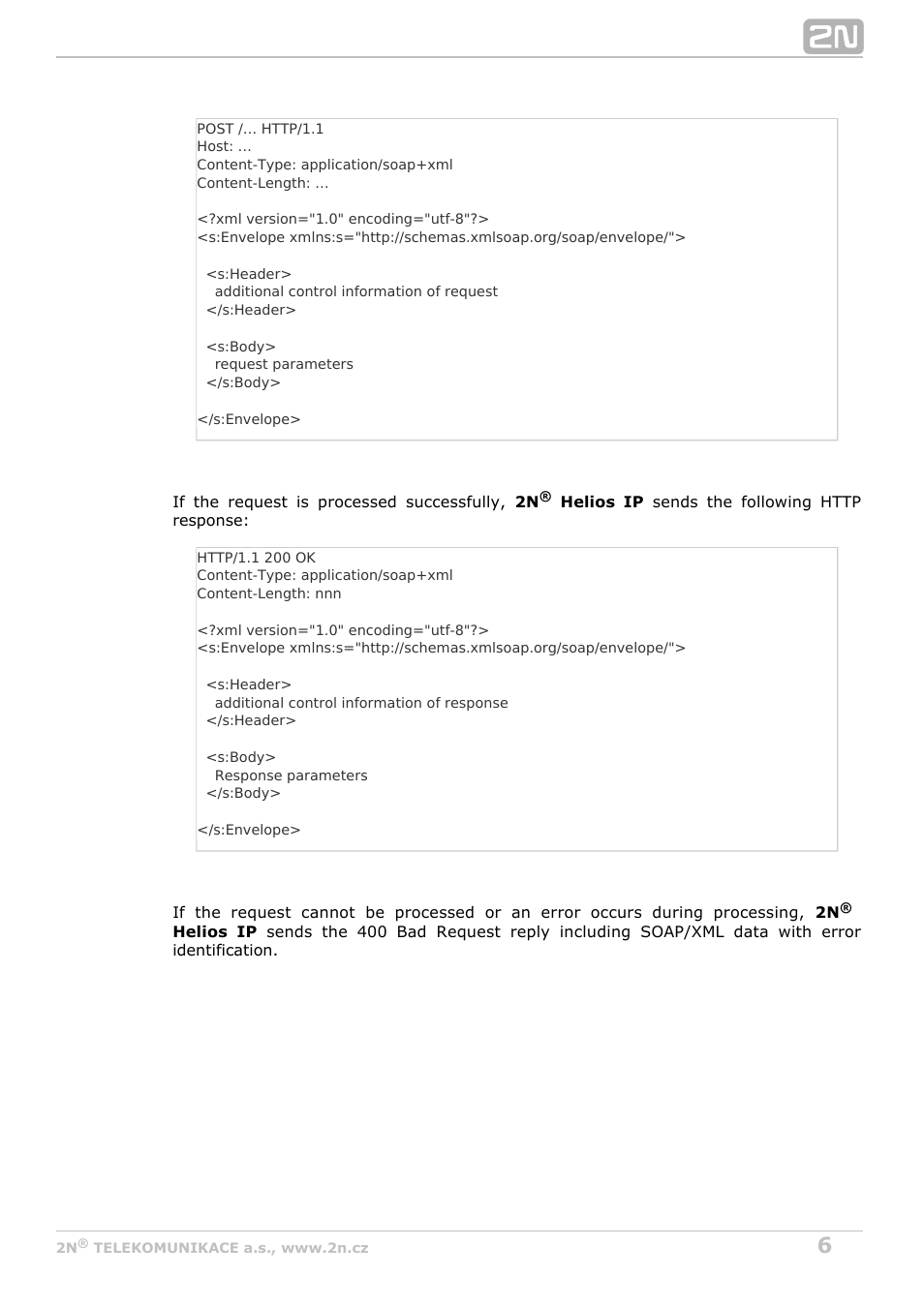 2N Helios IP HTTP API Manual v2.8 User Manual | Page 6 / 29