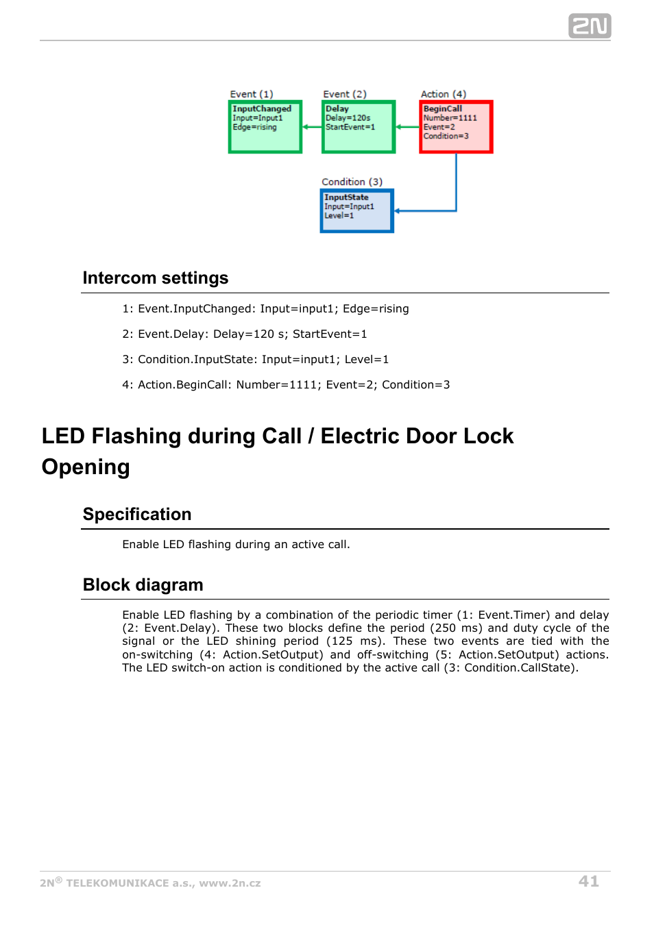 Intercom settings, Specification, Block diagram | 2N Helios IP Automation Manual v2.8 User Manual | Page 41 / 43