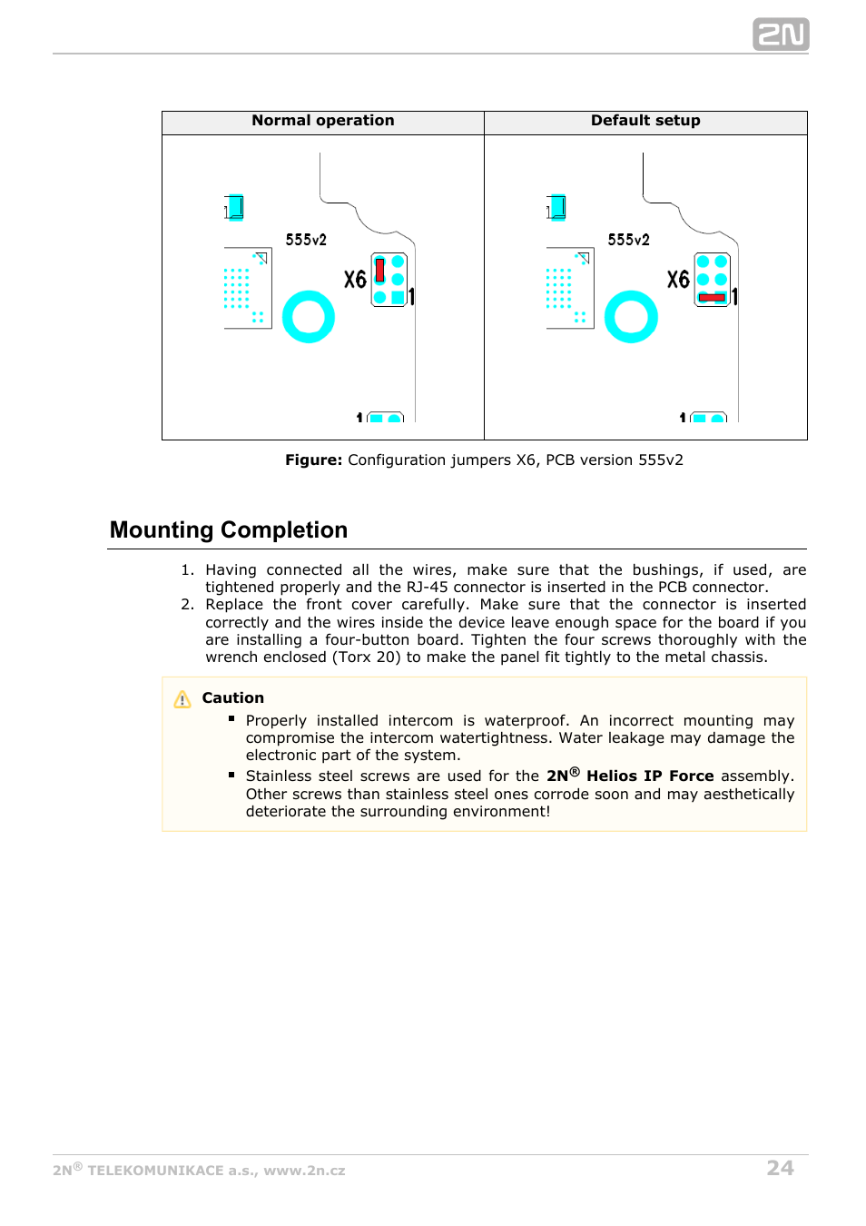 Mounting completion | 2N Helios IP Force User Manual | Page 24 / 65