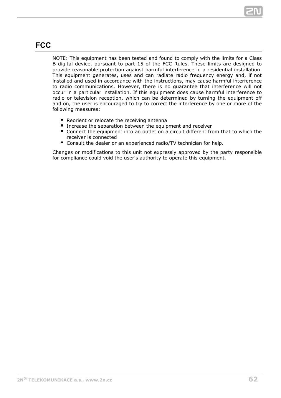 2N Helios IP Force User Manual | Page 62 / 65