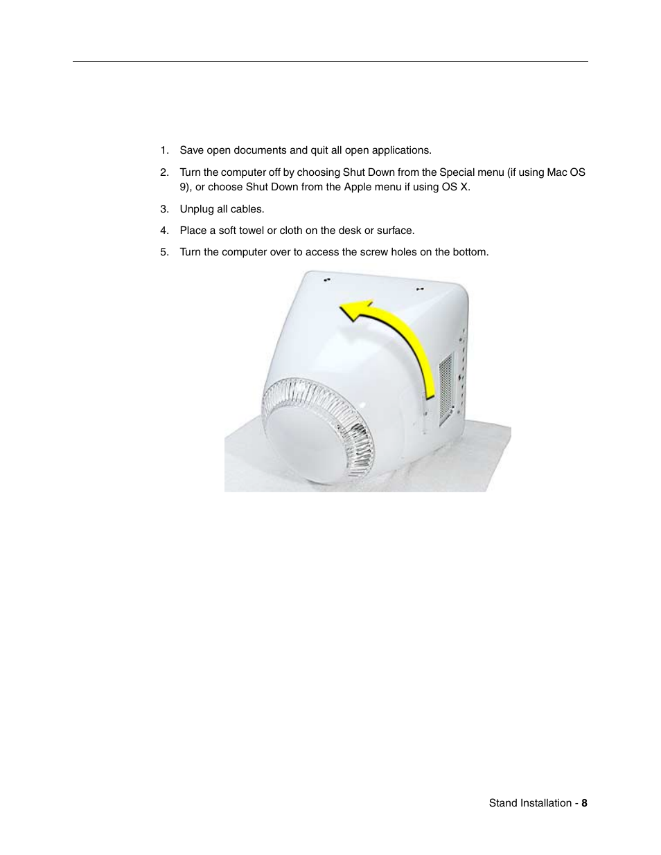 Apple eMac (Stand Installation) User Manual | Page 8 / 13
