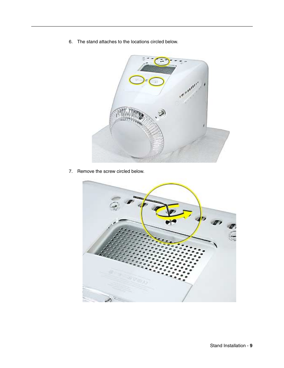 Apple eMac (Stand Installation) User Manual | Page 9 / 13