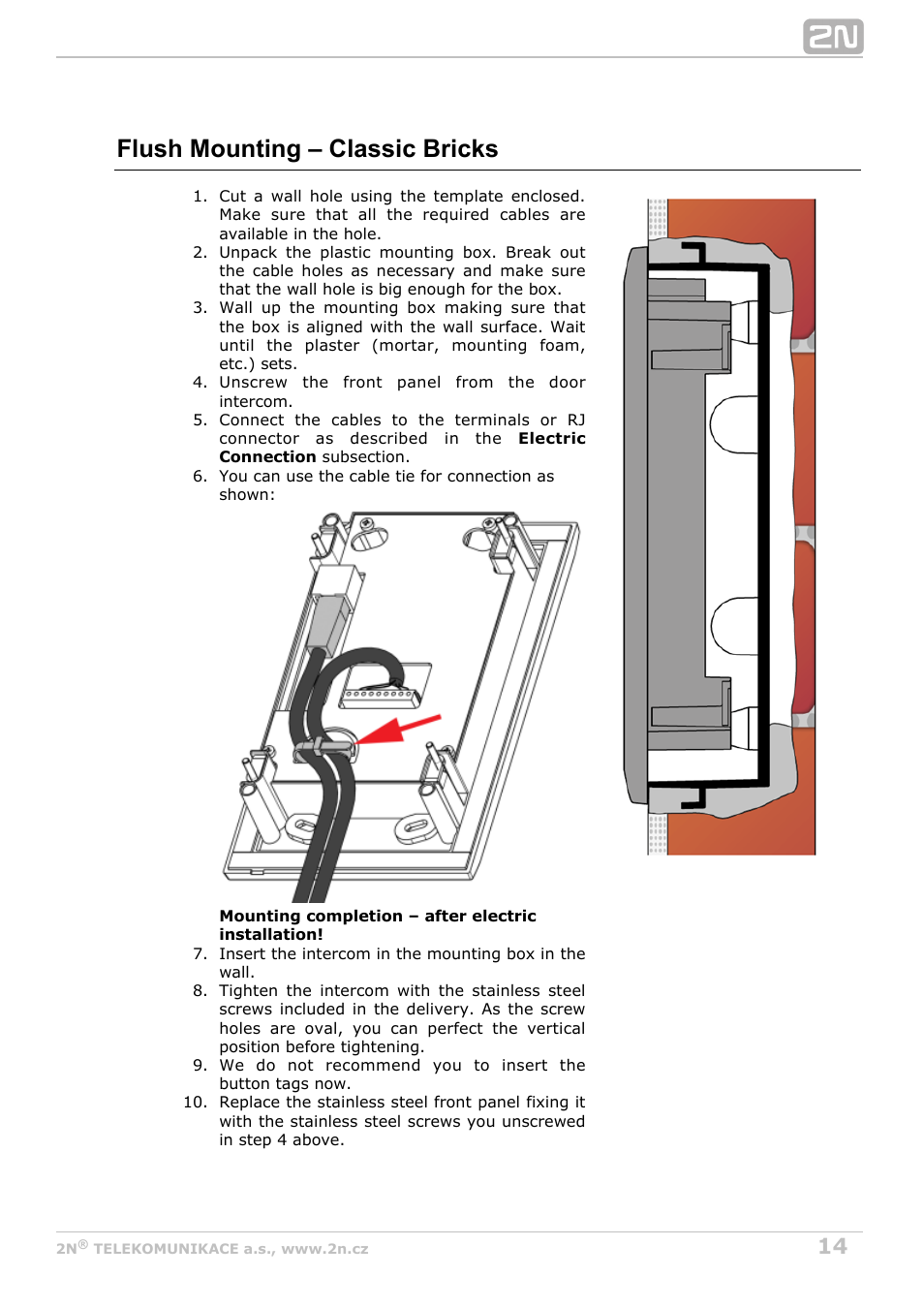 Flush mounting – classic bricks | 2N Helios IP Uni User Manual | Page 14 / 34