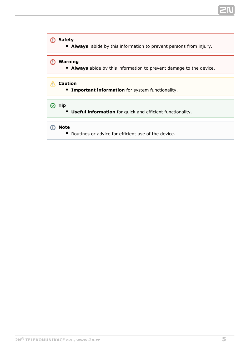 2N Helios IP Configuration Manual v2.8 User Manual | Page 5 / 114