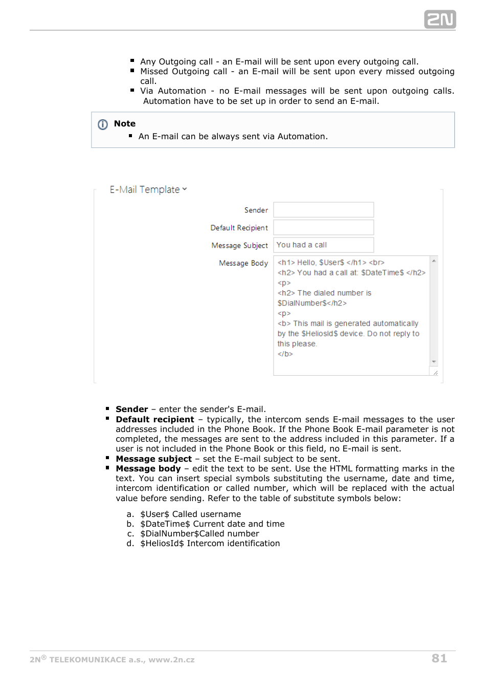 2N Helios IP Configuration Manual v2.8 User Manual | Page 81 / 114