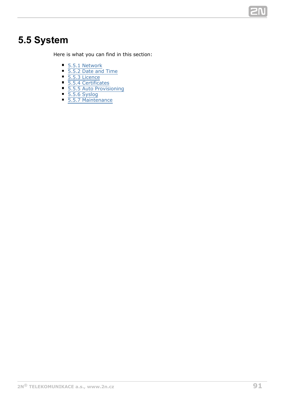 5 system | 2N Helios IP Configuration Manual v2.8 User Manual | Page 91 / 114