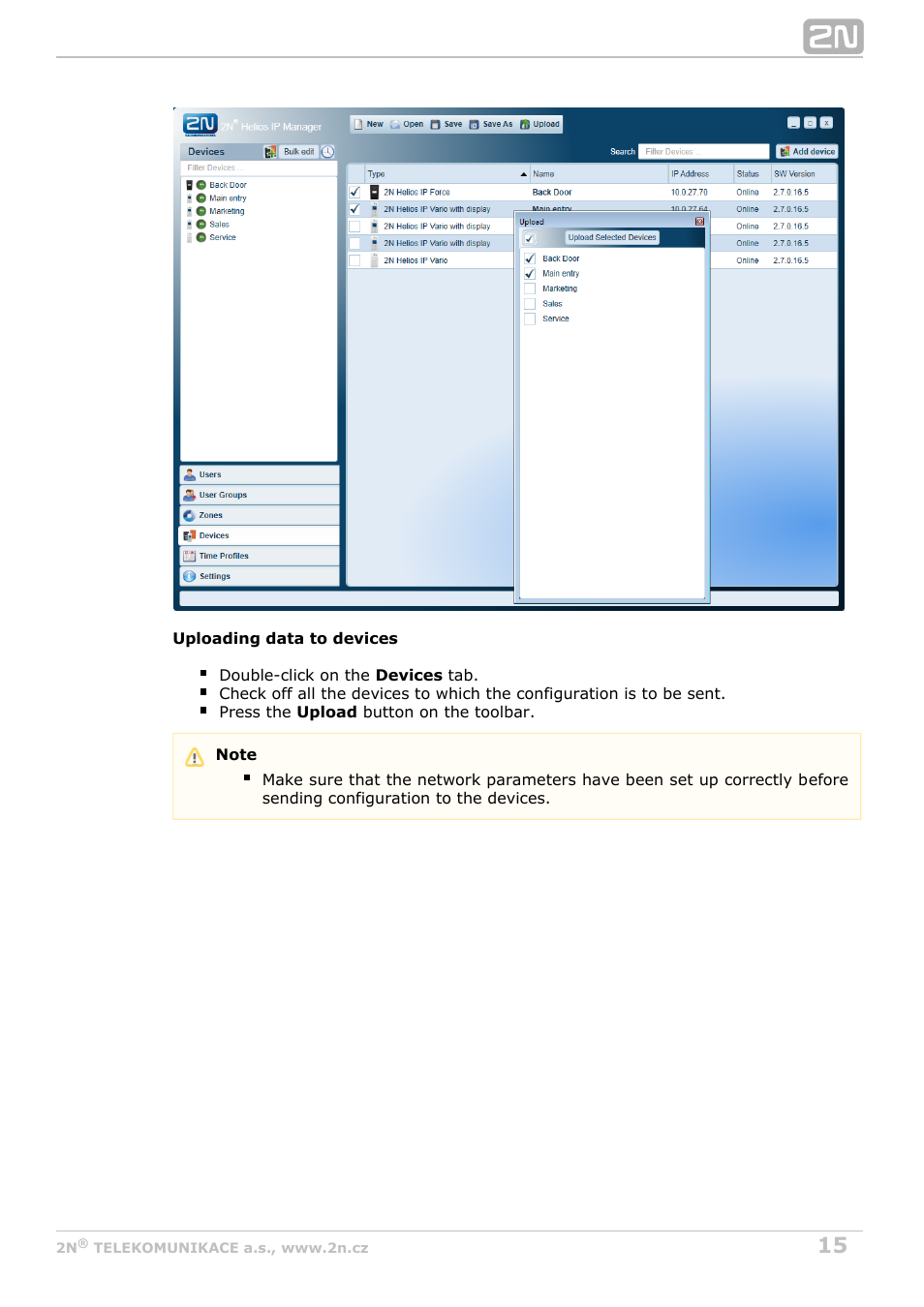 2N Helios IP Manager Manual v2.7 User Manual | Page 15 / 45