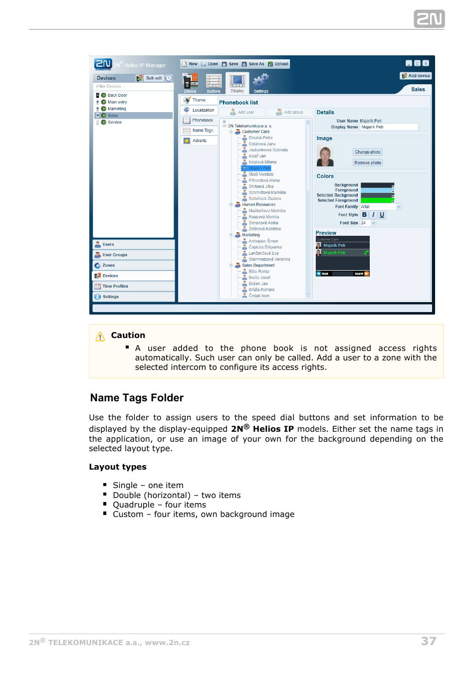 Name tags folder | 2N Helios IP Manager Manual v2.7 User Manual | Page 37 / 45