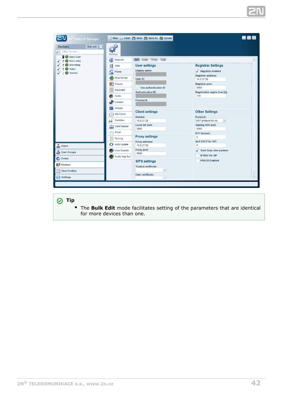 2N Helios IP Manager Manual v2.7 User Manual | Page 42 / 45