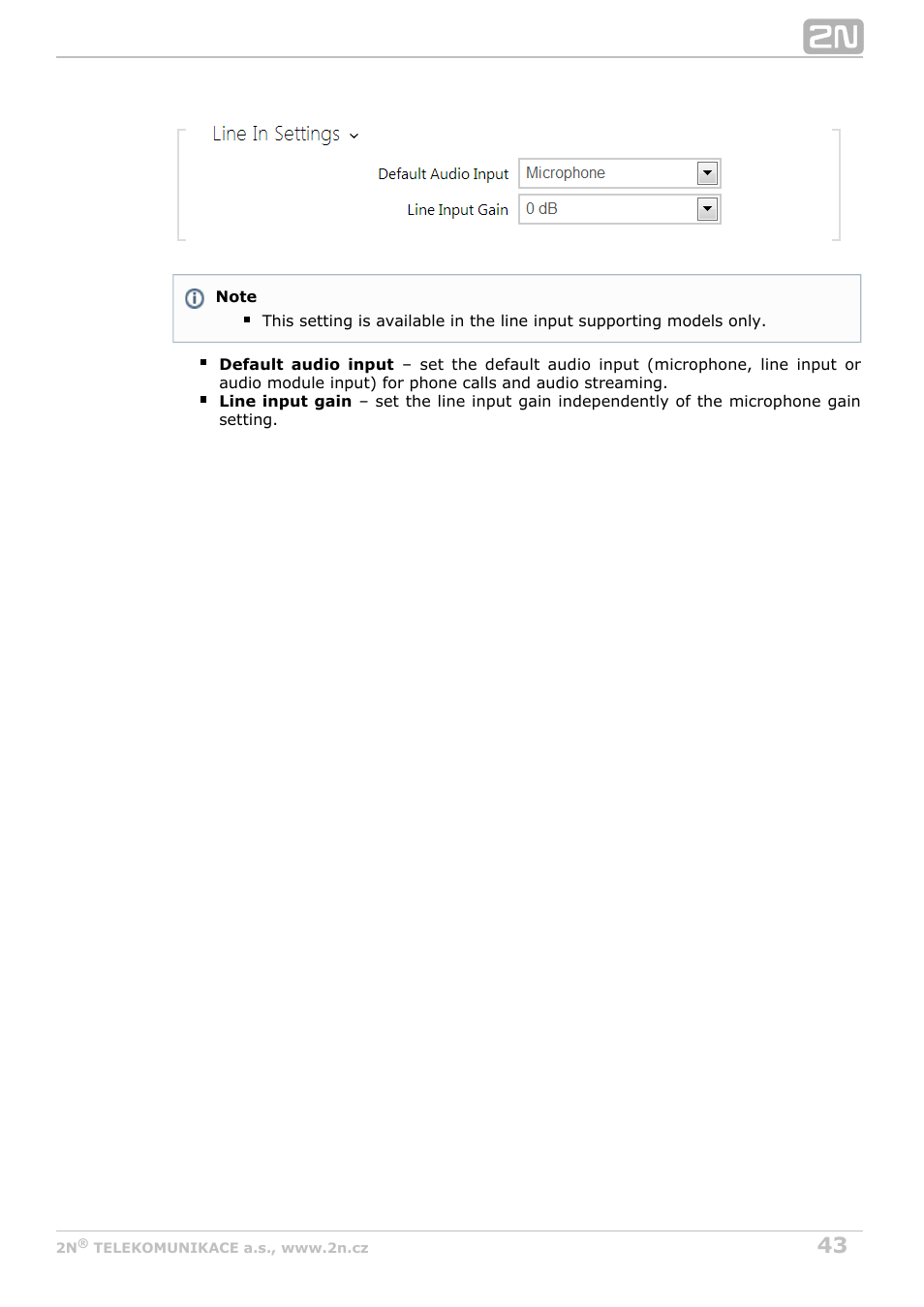 2N Helios IP Configuration Manual v2.7 User Manual | Page 43 / 115