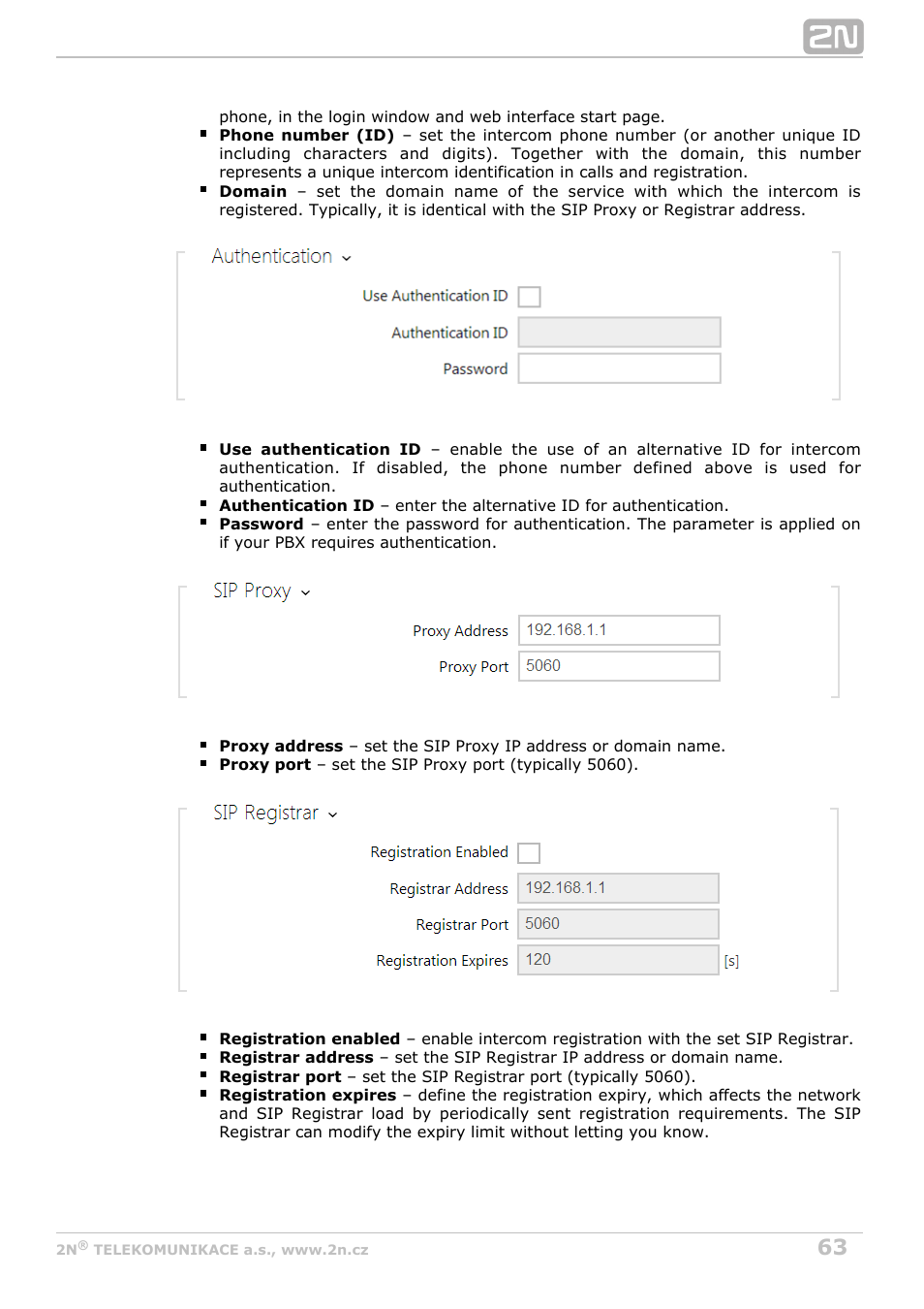 2N Helios IP Configuration Manual v2.7 User Manual | Page 63 / 115